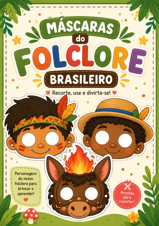 Kit Máscaras do Folclore Brasileiro