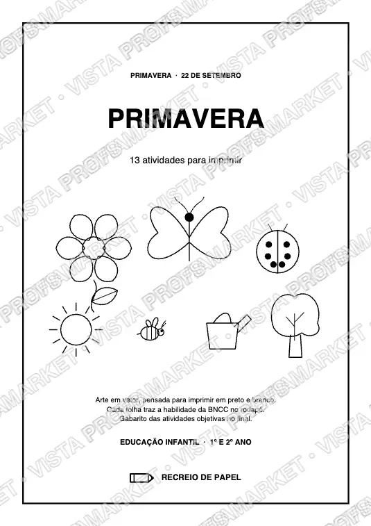 Kit Primavera - 13 Atividades para Imprimir (BNCC)