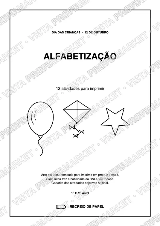 Alfabetização Dia das Crianças - 12 Atividades para Imprimir