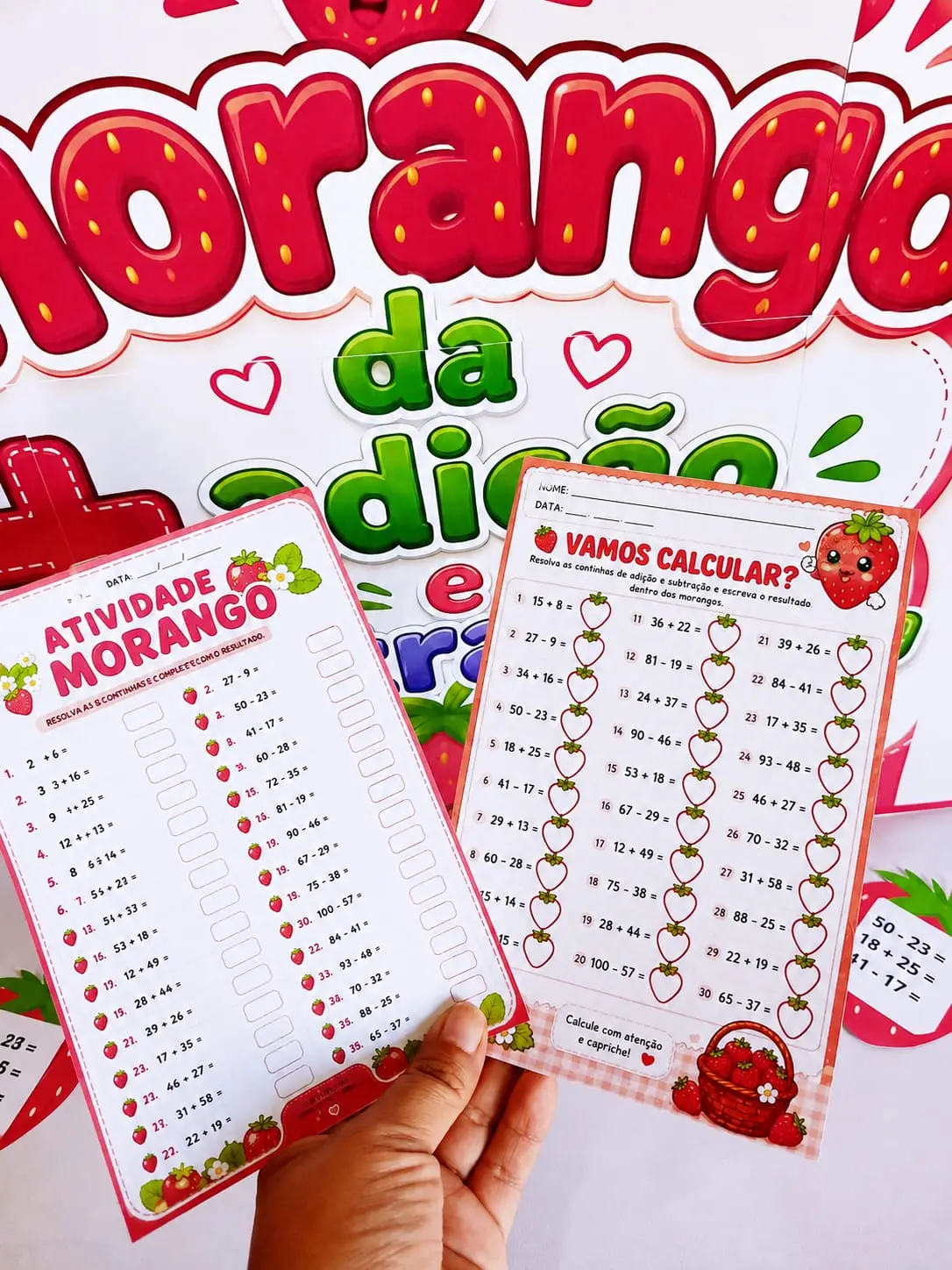 Morango da Adição e Subtração | Atividade de Matemática