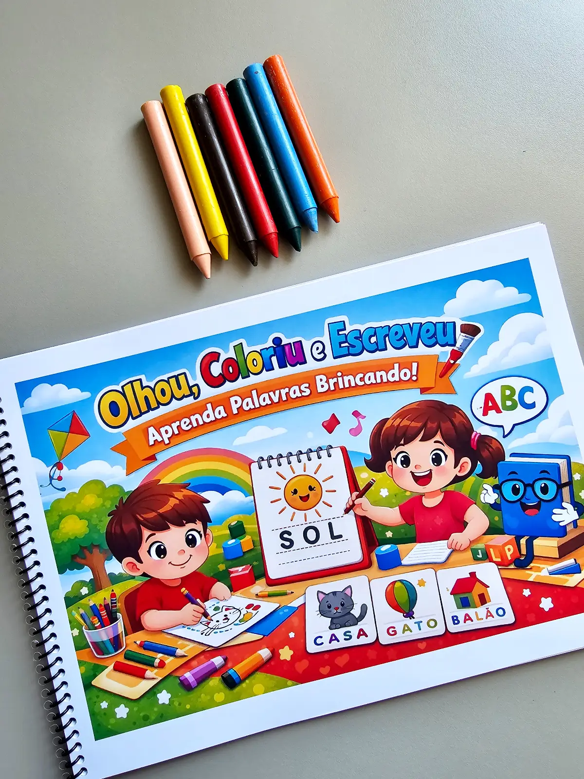 Apostila Olhou, Coloriu e Escreveu – Alfabetização e Escrita de Palavras - Educação Infantil e Ensino Fundamental