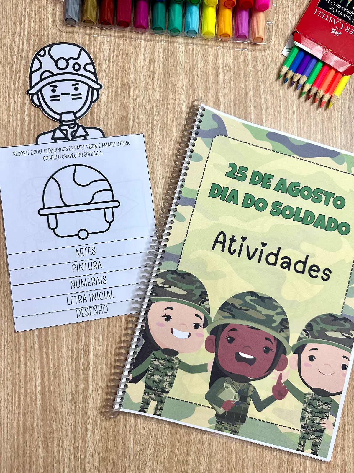 Kit Apostila de atividades + Flipbook - Dia do Soldado