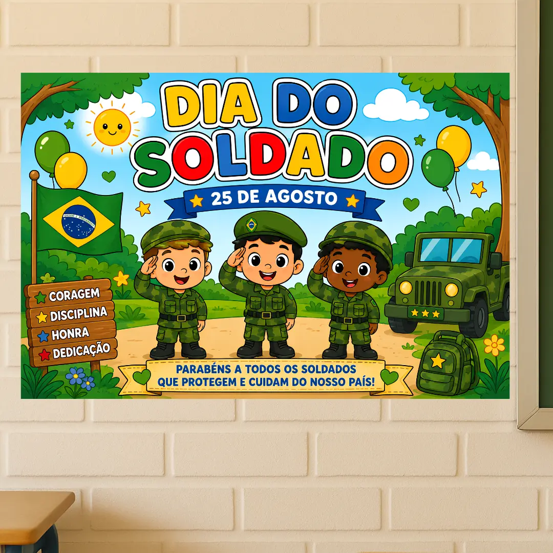 Painel Dia do Soldado – 25 de Agosto (8 ou 18 Folhas A4)