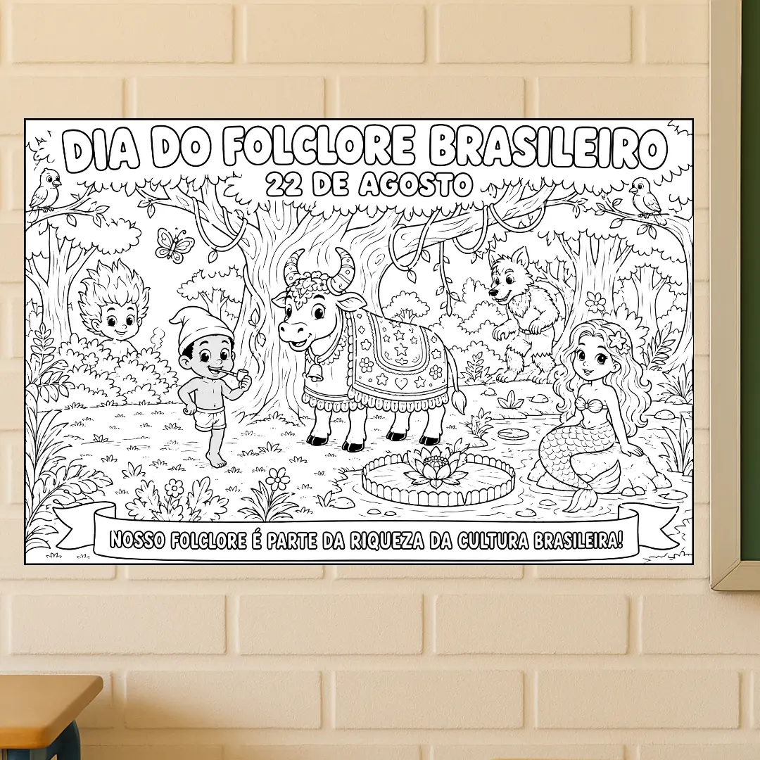 Painel de Pintura Coletiva Folclore Brasileiro – 22 de Agosto