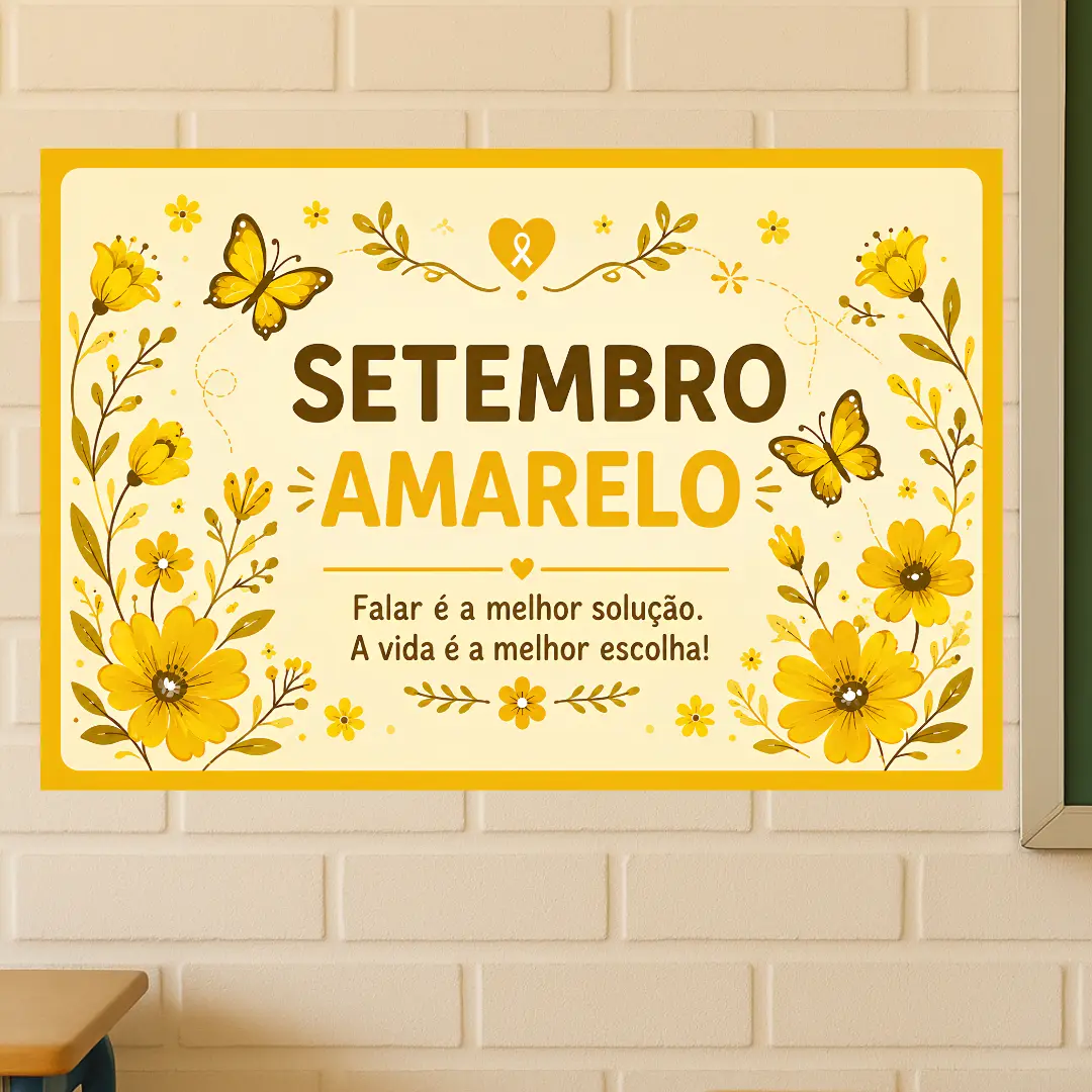Painel Setembro Amarelo – em 2 Tamanhos (8 e 18 Folhas A4)