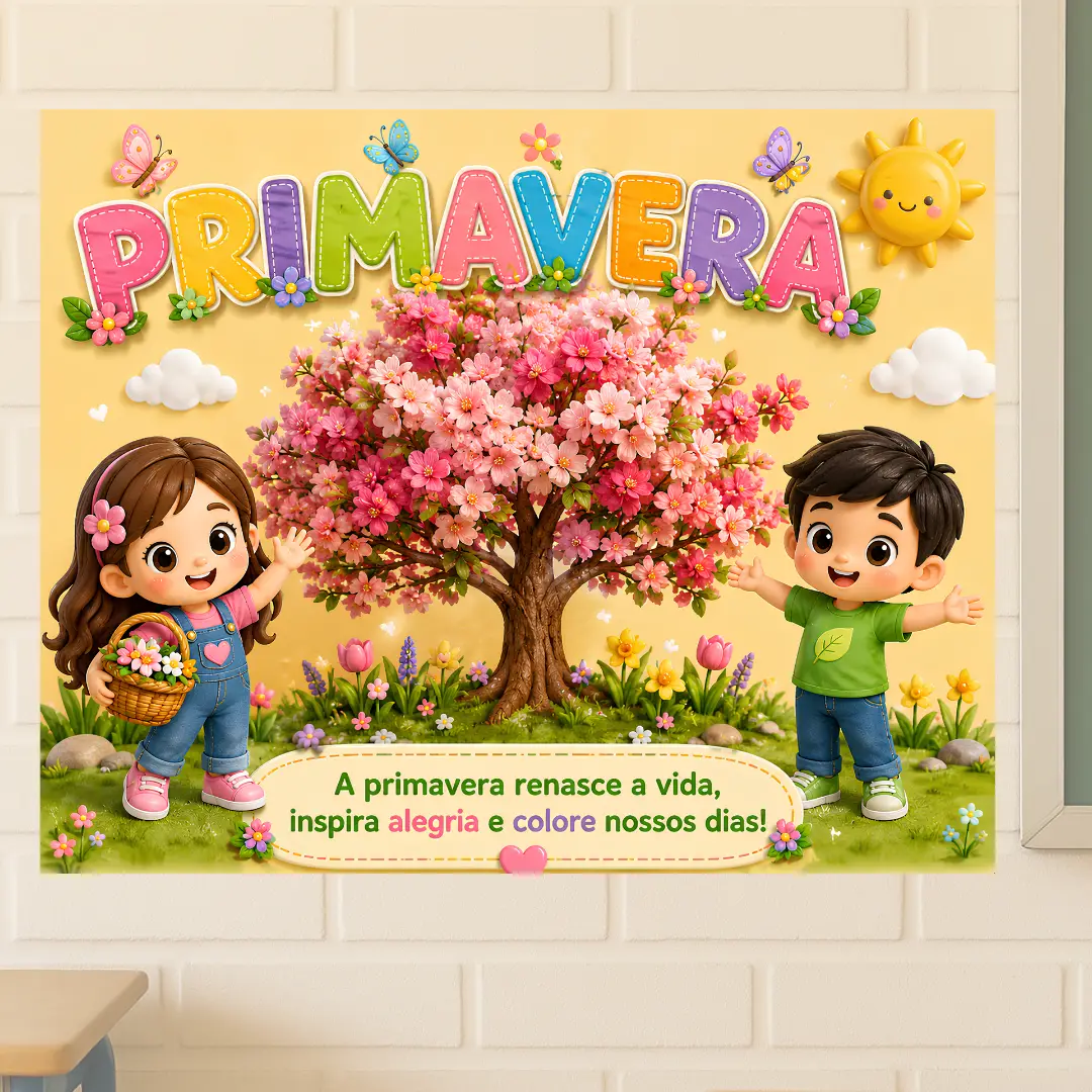 Painel Primavera - Em 2 tamanhos (6 ou 15 folhas A4)