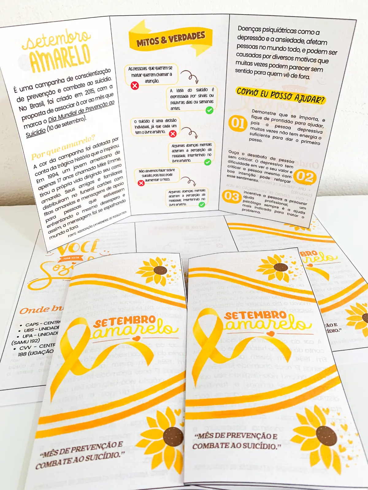 Folder Setembro Amarelo - Campanha de Conscientização