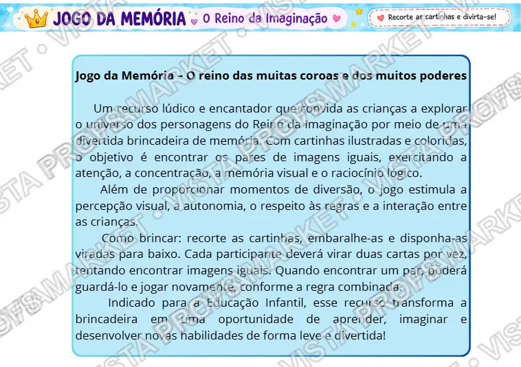 Jogo da Memória – O reino das muitas coroas e dos muitos poderes
