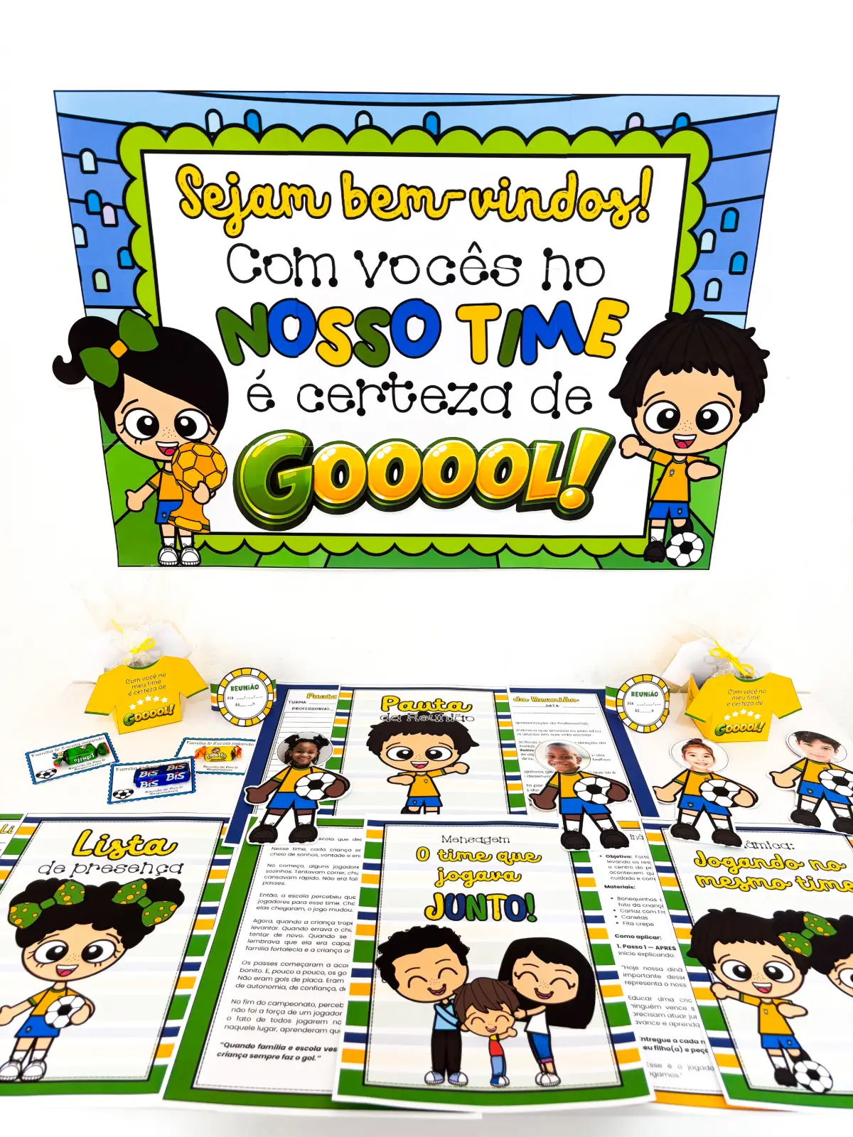 Kit Reunião de Pais Tema Futebol — Jogando no Mesmo Time