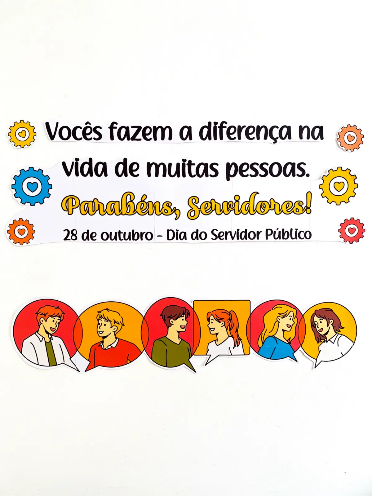 Painel Dia do Servidor Público para Imprimir em PDF com Sacolinha de Lembrancinha