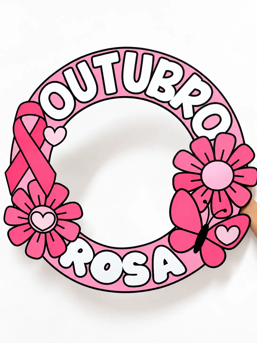 Outubro Rosa – Bambolê para Fotos e Campanhas de Conscientização