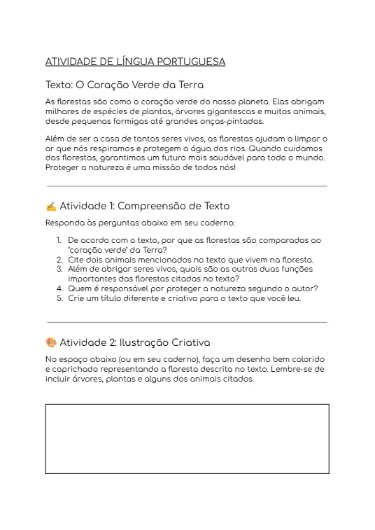 O Coração Verde da Terra, Língua portuguesa