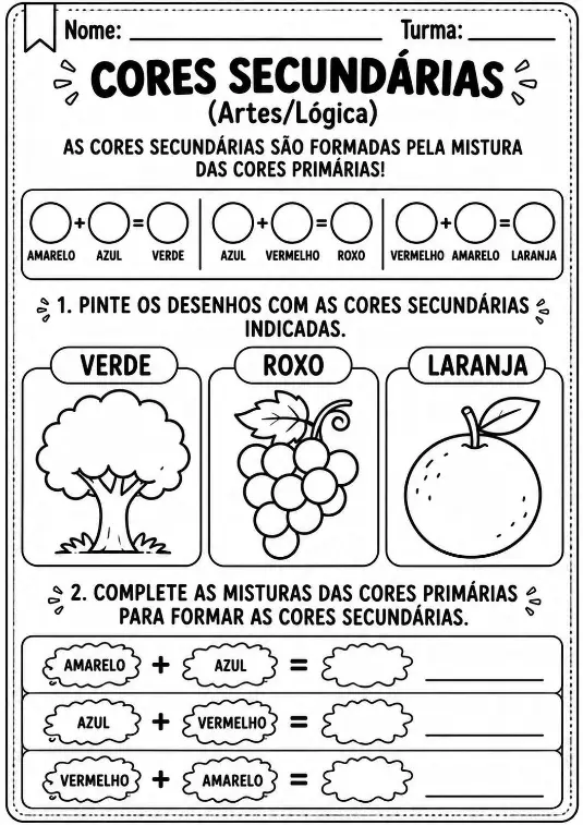 Atividade de cores secundárias