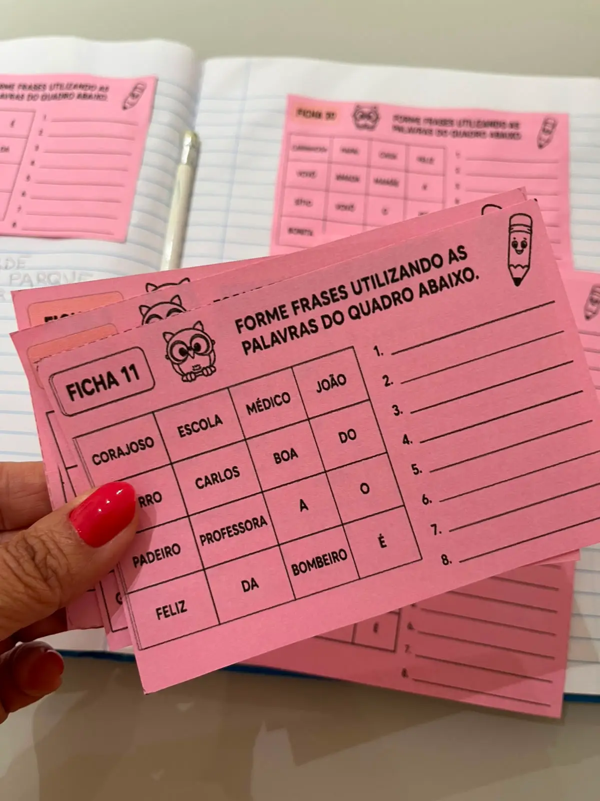 Fichas Formando Frases – 20 Fichas Interativas de Produção Textual