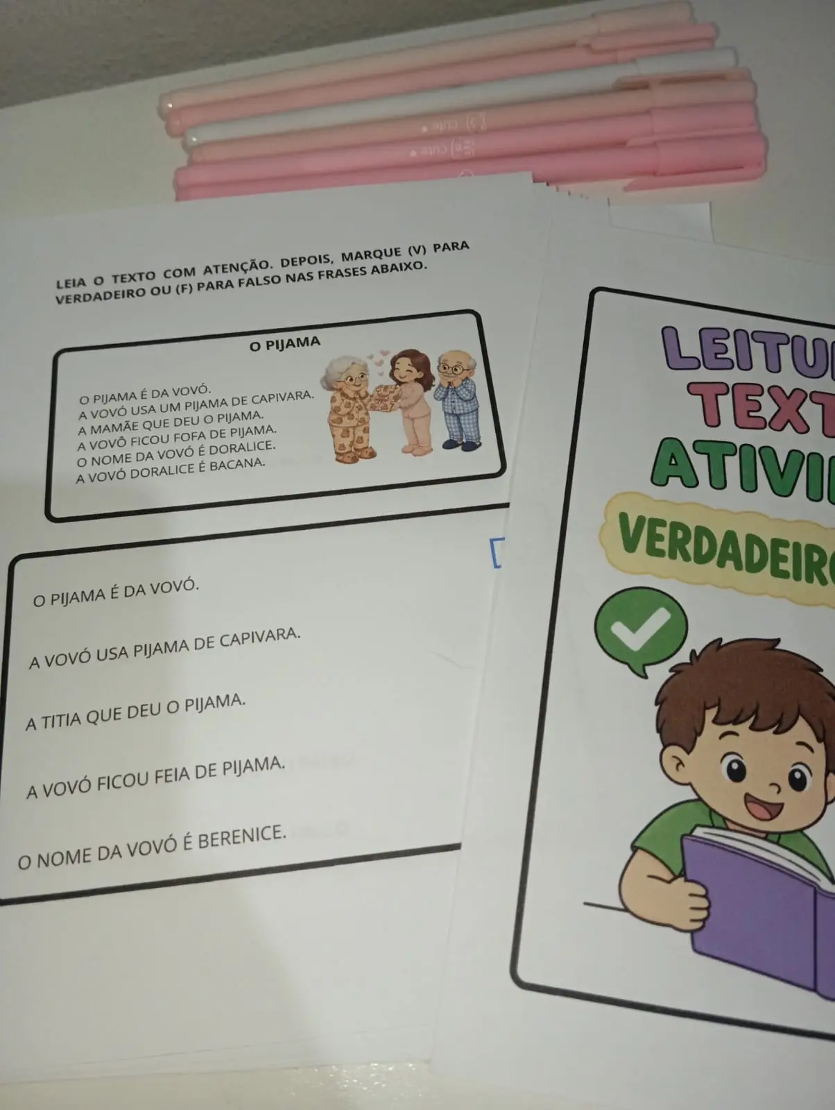 LEITURA DE TEXTOS E ATIVIDADES – VERDADEIRO OU FALSO