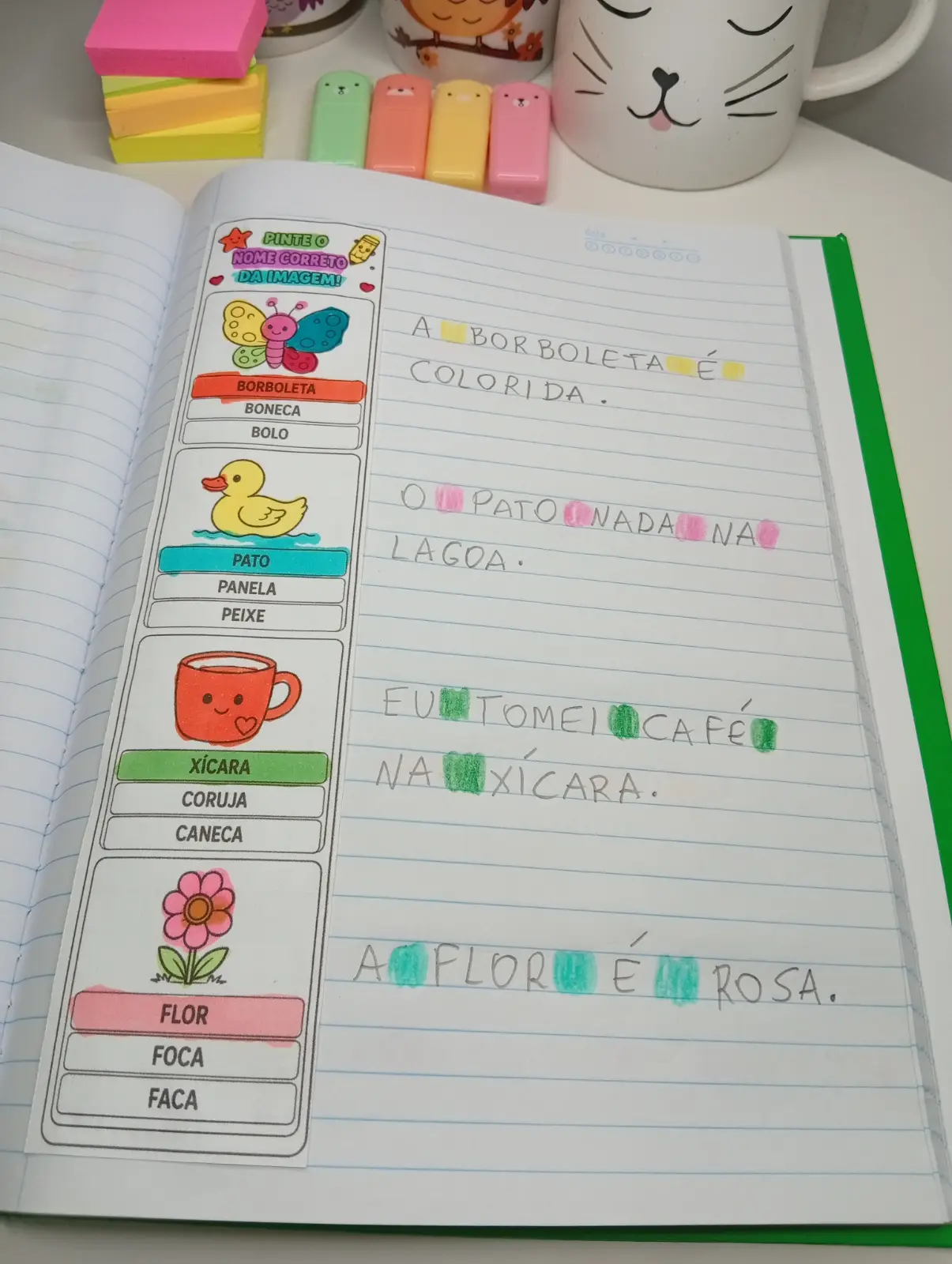 DESAFIO DA ALFABETIZAÇÃO: PINTE O NOME CORRETO!