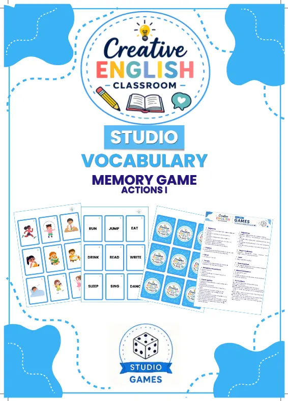 Jogo da Memória Ações em Inglês Actions Memory Game