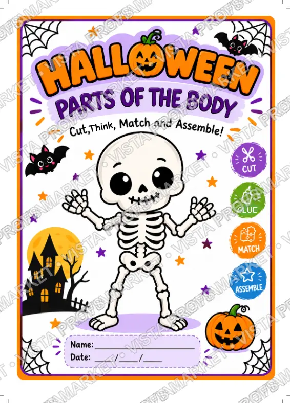 Kit Halloween Parts of the body - Partes do corpo em inglês