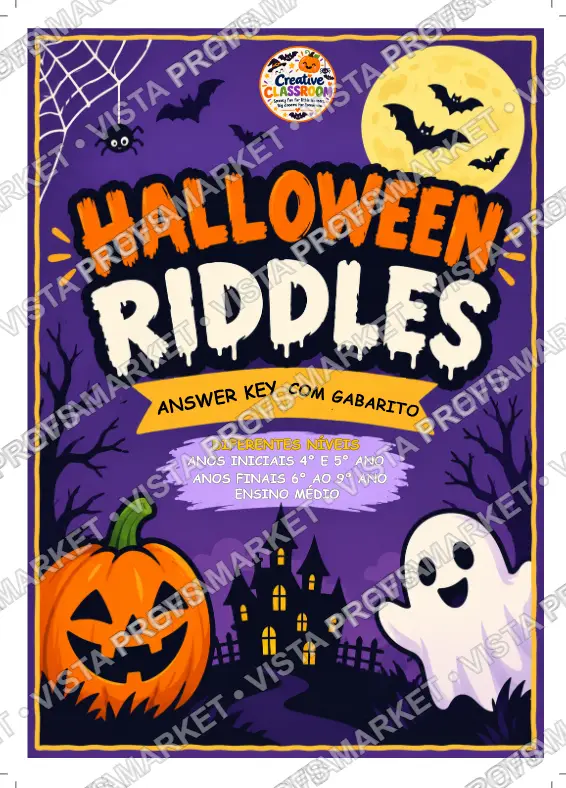 Kit Halloween Riddles – Charadas em Inglês para 3 Níveis de Ensino