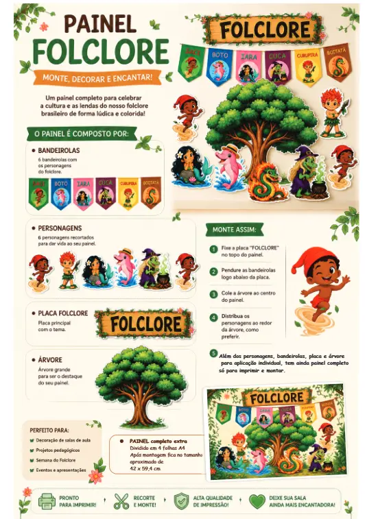 Painel Folclore Brasileiro – Monte, Decore e Encante!
