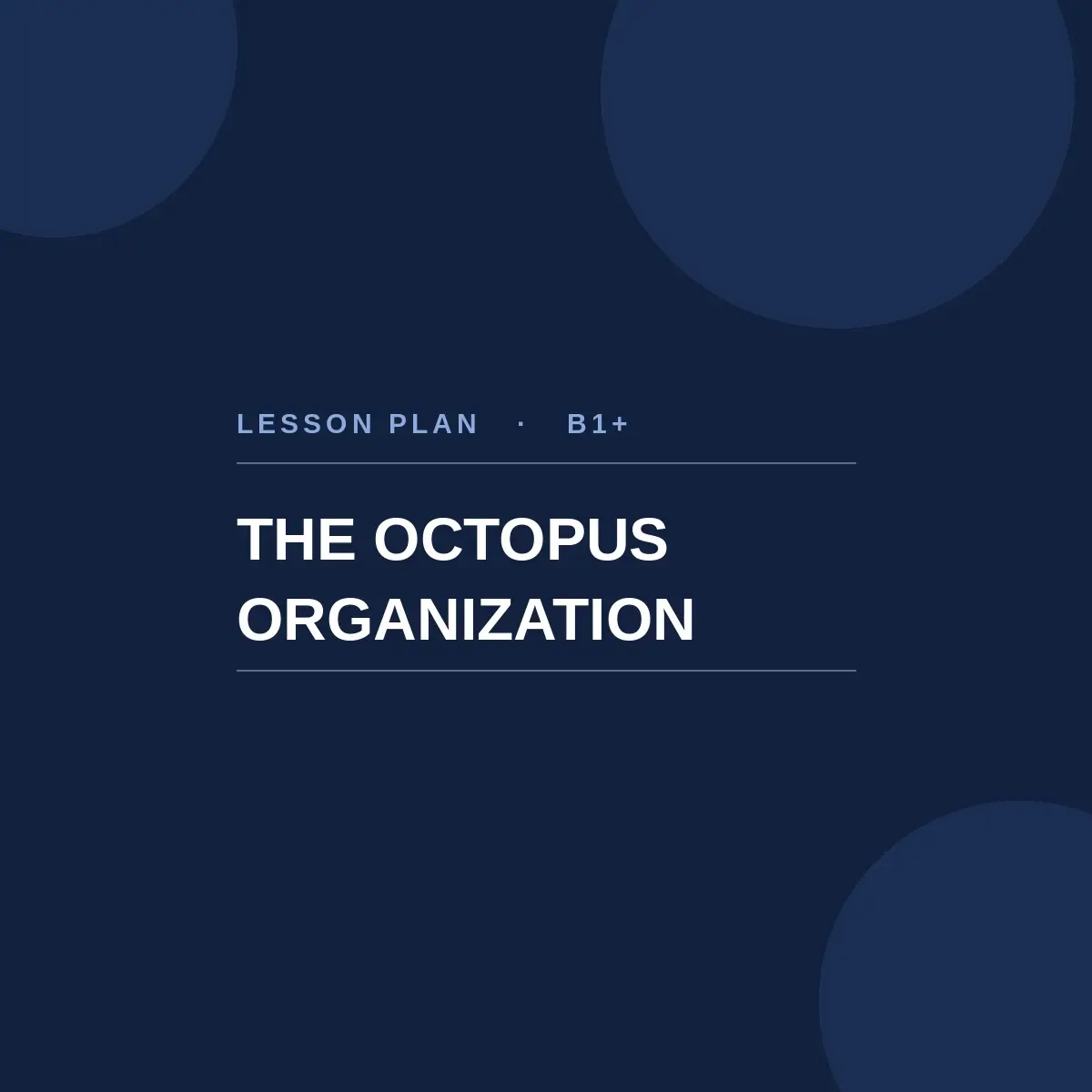 The Octopus Organization | Nível B1+ (Intermediário)