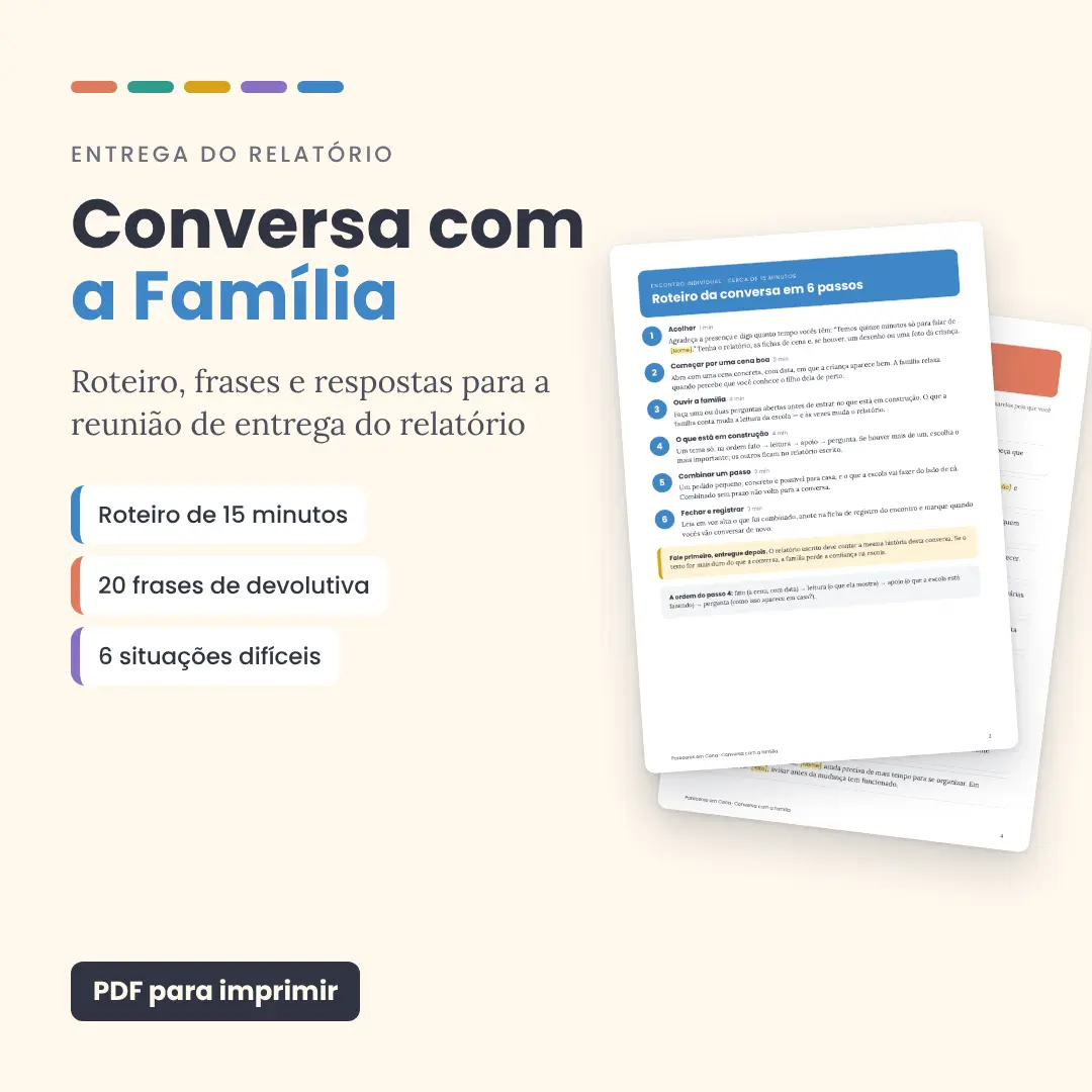 Reunião de pais Educação Infantil: roteiro de entrega do relatório + 20 frases de devolutiva