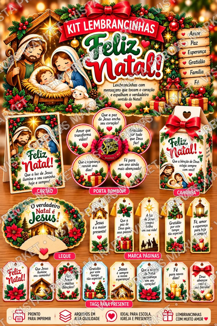 Kit  Lembrancinhas Natal Cristão 