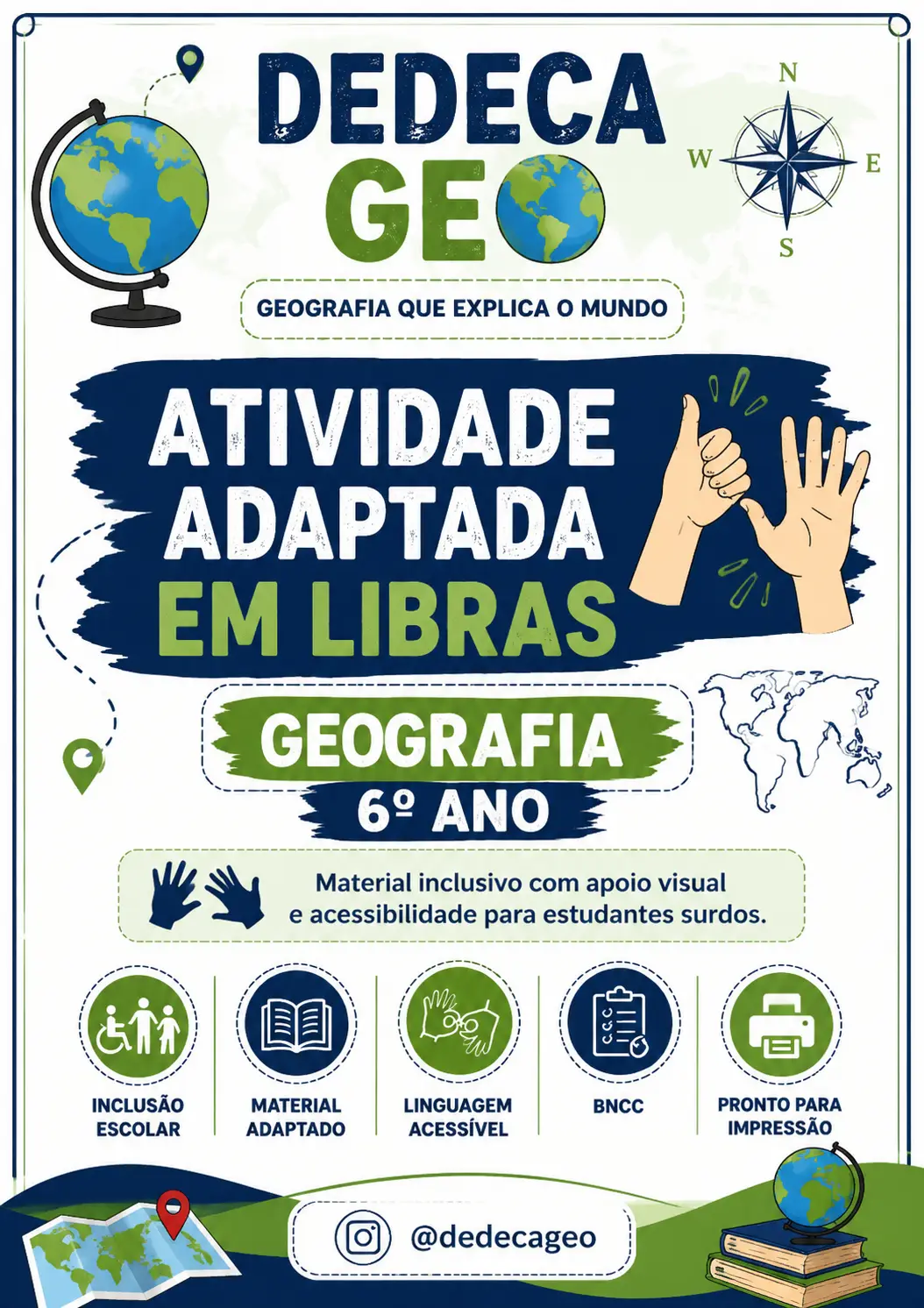 Atividade Adaptada em Libras – Geografia 6º Ano
