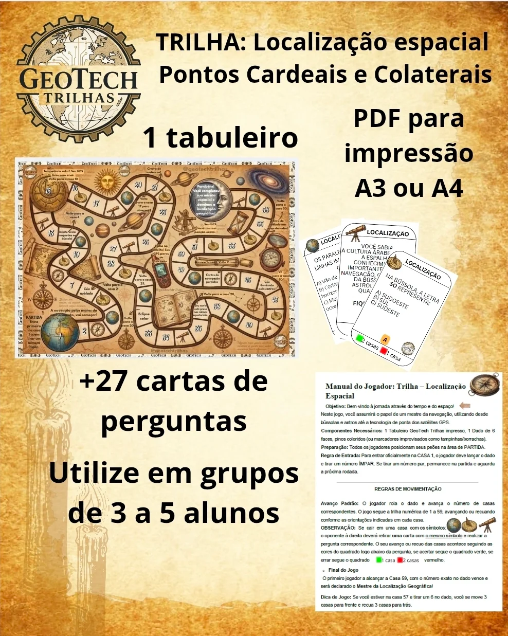 Trilha Localização - Com cartas de perguntas