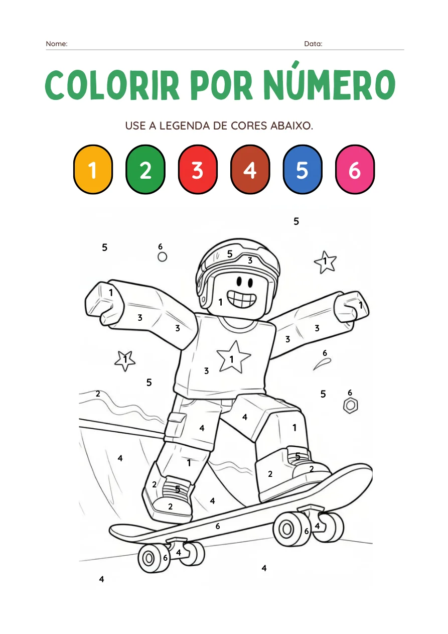 KIT 7 ATIVIDADES ROBLOX EDUCAÇÃO INFANTIL