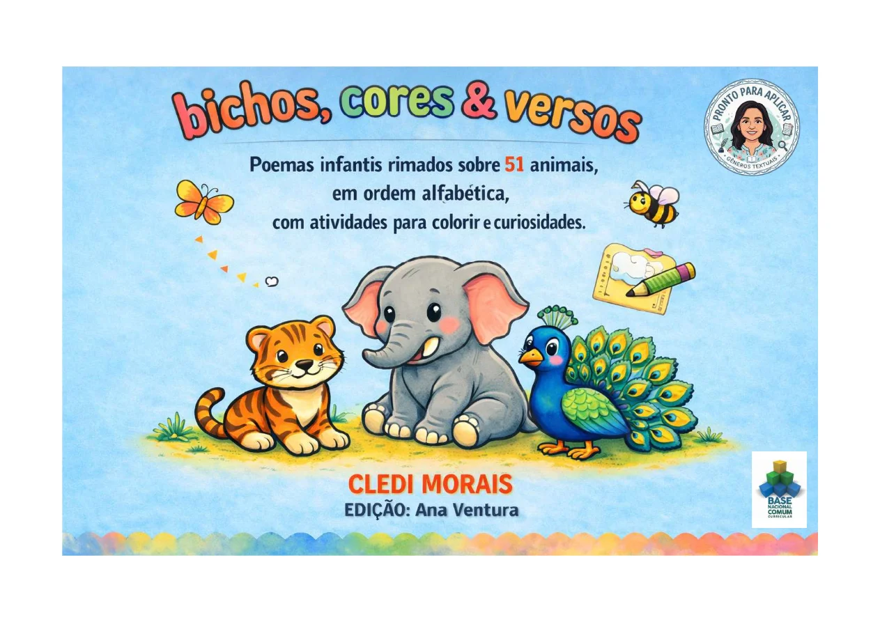 Coletânea bichos, cores e versos - 51 poemas infantis 