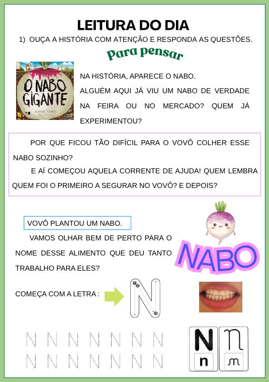 Sequência didática da letra N