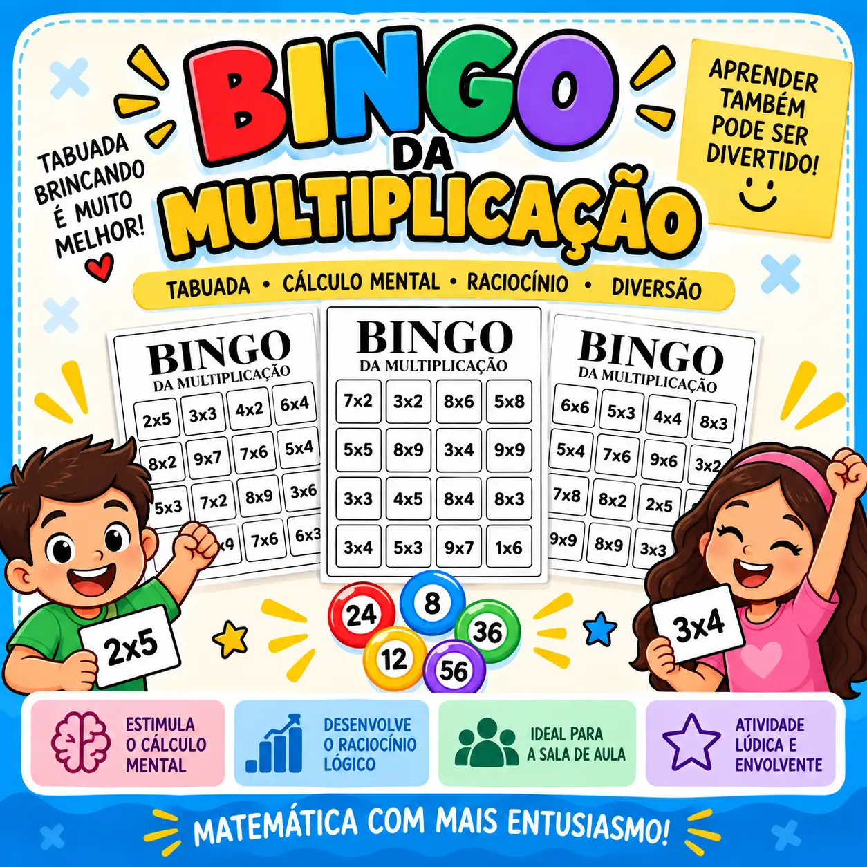 Bingo da Multiplicação + Bônus Bingo da Adição