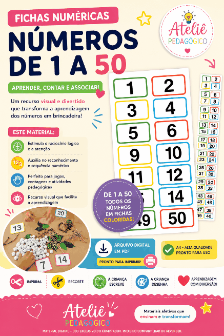 Fichas Numéricas  – Números de 1 a 50 | PDF