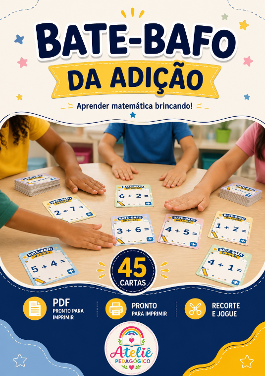 Bate-Bafo da Adição – Jogo Matemático com 45 cartinhas