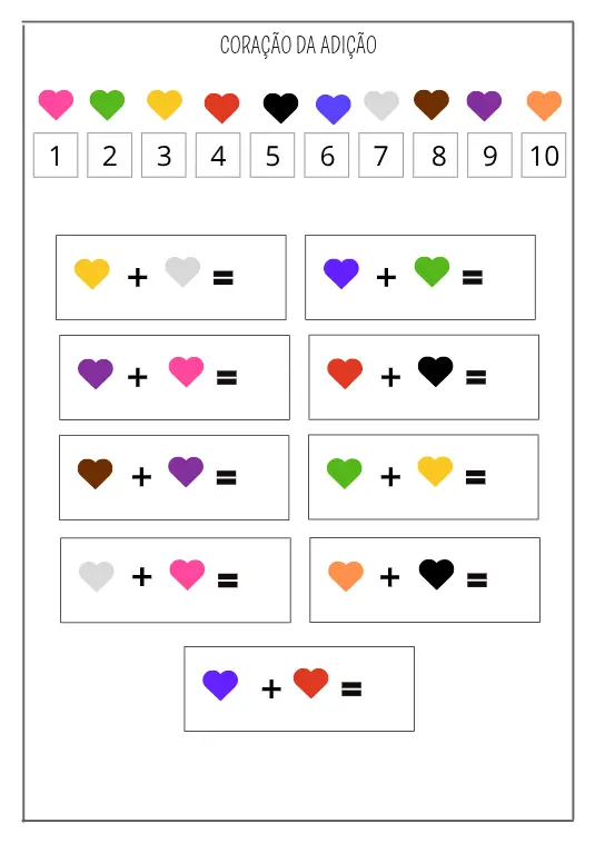 Atividade de Matemática - 1º, 2º ano
